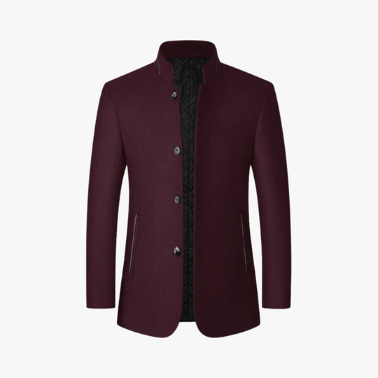 Elegant British style suit jacket with stand-up collar for men