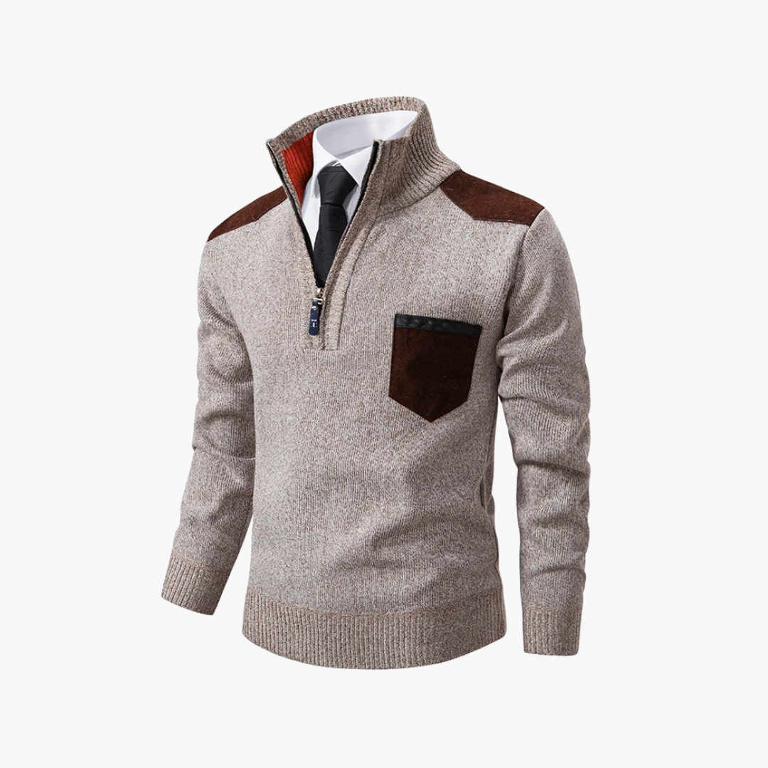 Lightweight Long Gradient Color Block Sweater for Men