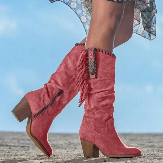 women's boots with pointed tassel