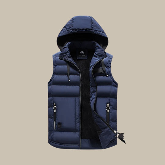 Lässige Puffer-Bodywarmer mit Kapuze für Männer