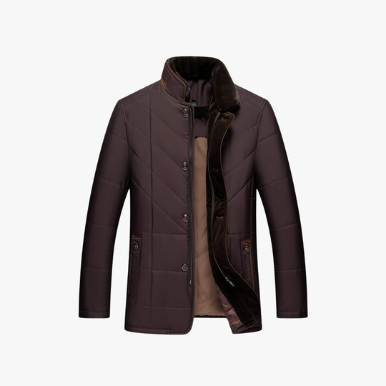 Slim fit wool coat for men