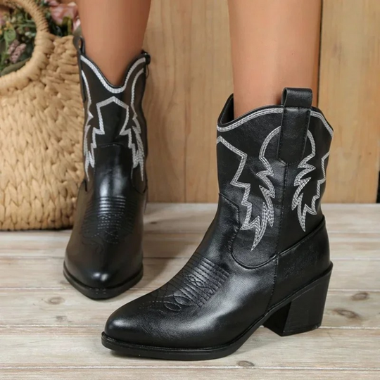 women's cowboy boots with block heel