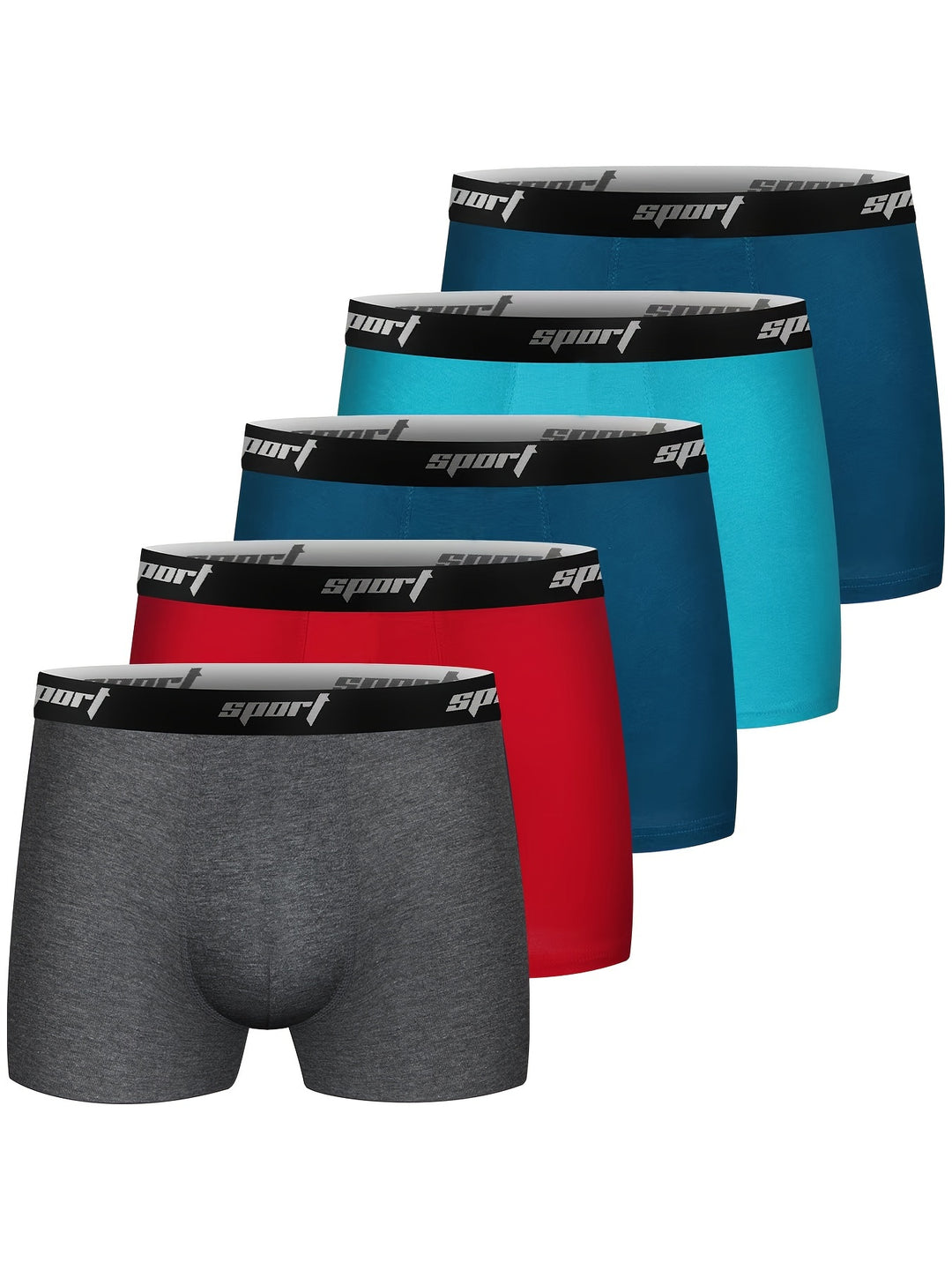 5-pack of soft, stretchy boxer shorts for men