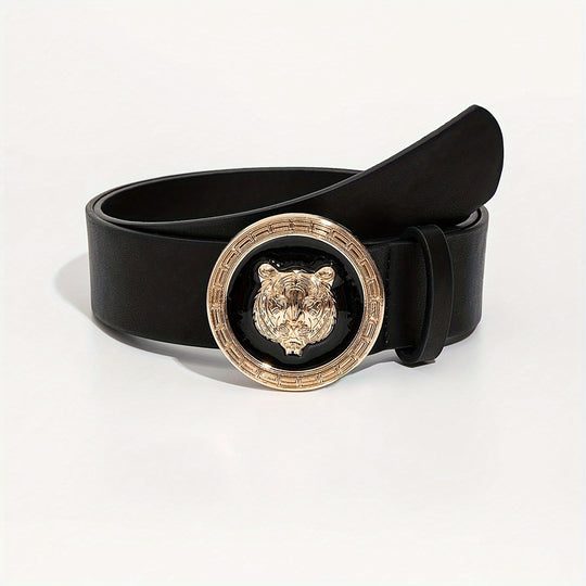 Punk Tiger Head Buckle Ledergürtel für Frauen