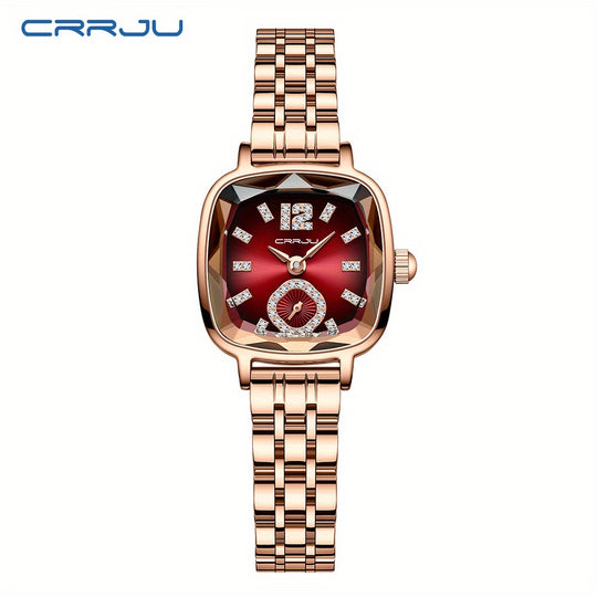 Luxurious quartz ladies watch with rhinestones