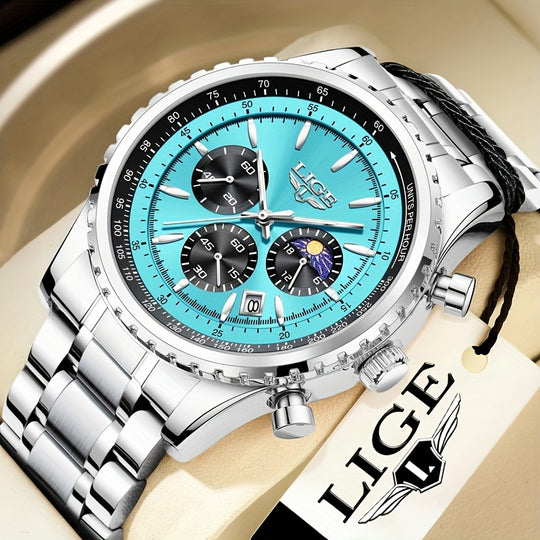 luxury quartz chronograph sports watch