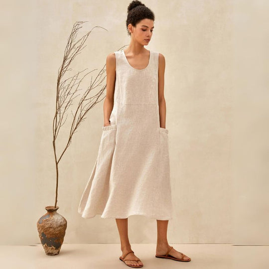 cotton-linen maxi dress