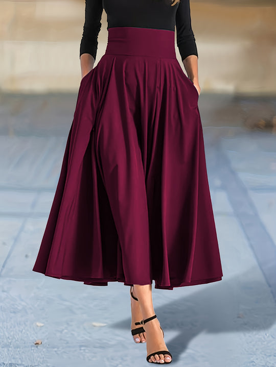 Elegant maxi skirts with a fixed tie belt