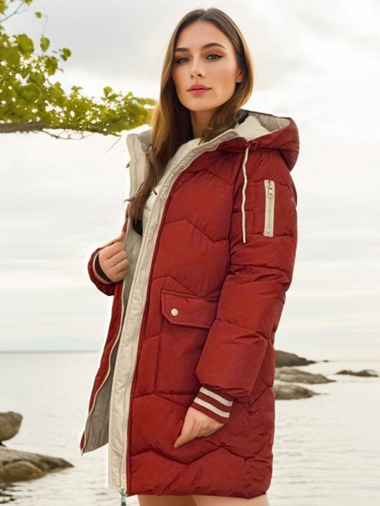 Hooded Zipper Coat for Women