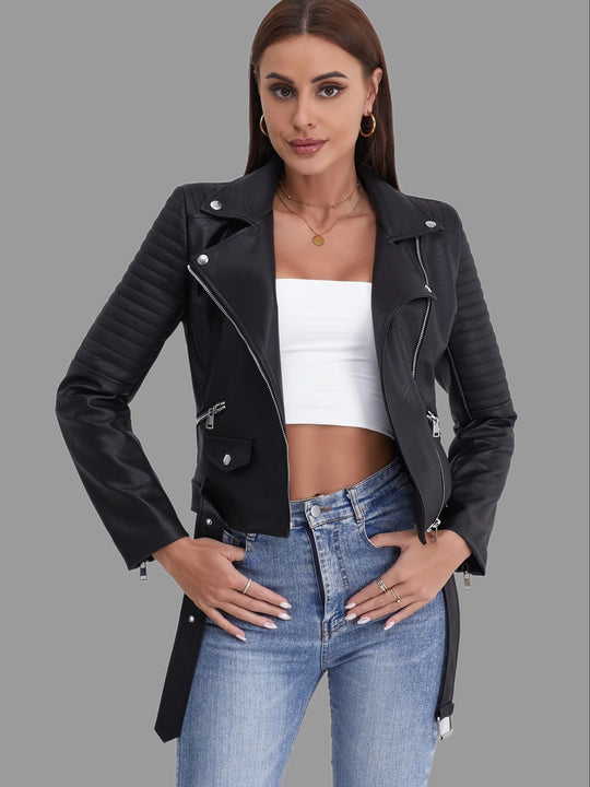 Streetwear-Lederjacke für Frauen