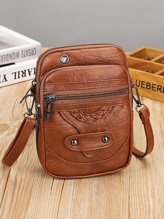 Crossbody-Tasche aus Leder im Vintage-Stil