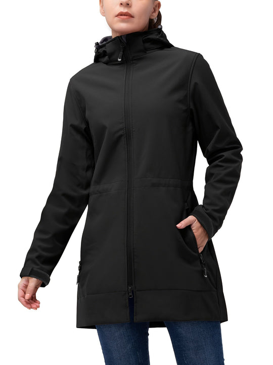 Long softshell jacket for women