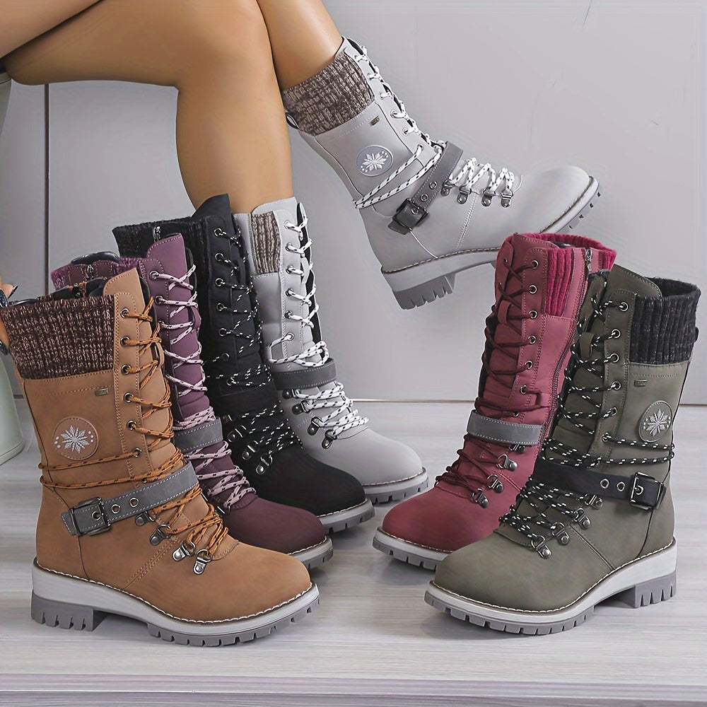 Knitted thermal boots for women