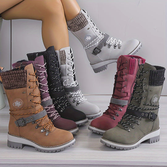 Knitted thermal boots for women