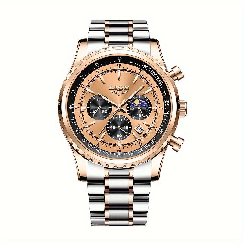 luxury quartz chronograph sports watch