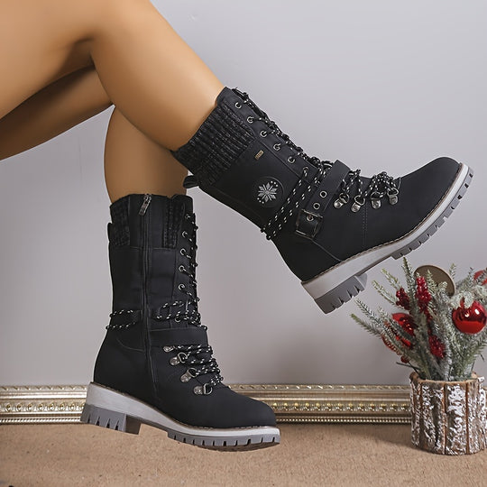 Knitted thermal boots for women