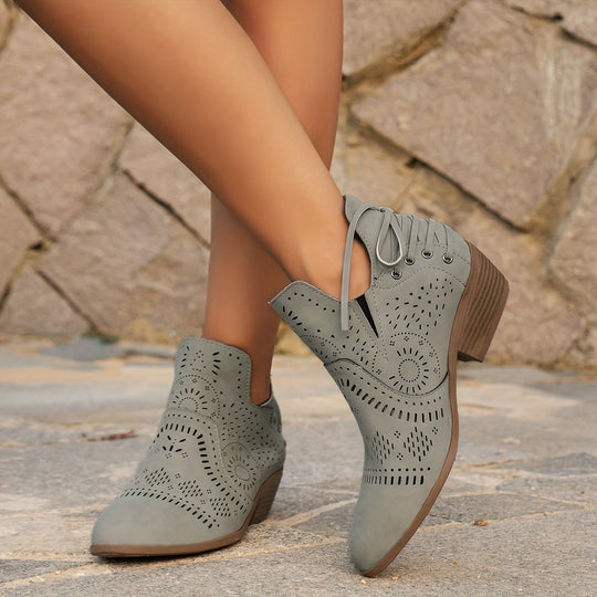 women's ankle boots with chunky heels