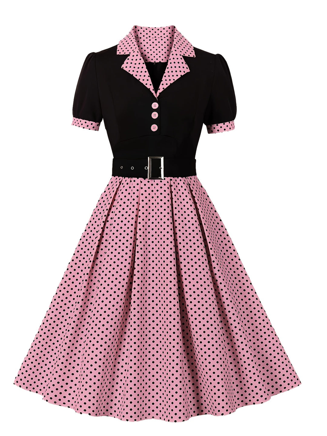 Elegant polo dress with polka dot pattern