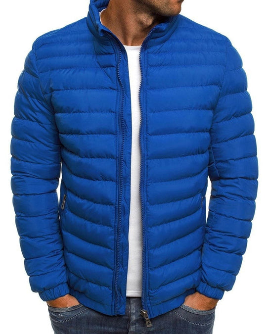 Solid-colored jacket with zipper