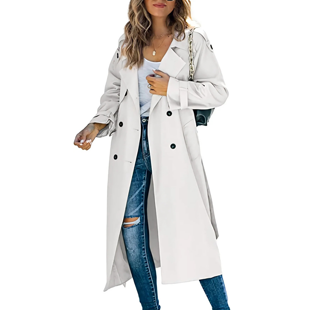 Lässiger einfarbiger Trenchcoat