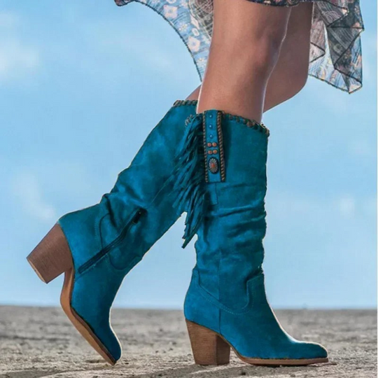 women's boots with pointed tassel