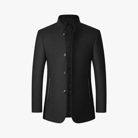 Elegant British style suit jacket with stand-up collar for men