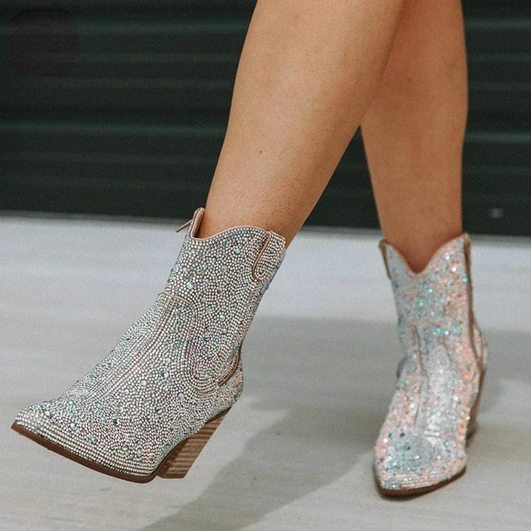 Women's Bling Ankle Cowboy Boots