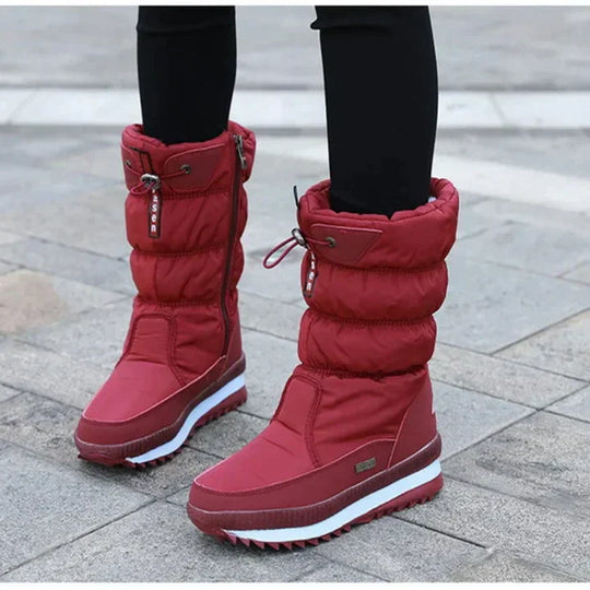 Warm lined plush boots for women