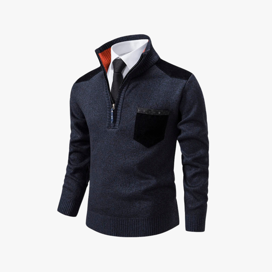 Lightweight Long Gradient Color Block Sweater for Men