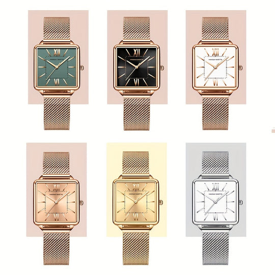 Luxury Square Pointer Quartz Ladies Watch