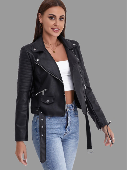 Streetwear-Lederjacke für Frauen