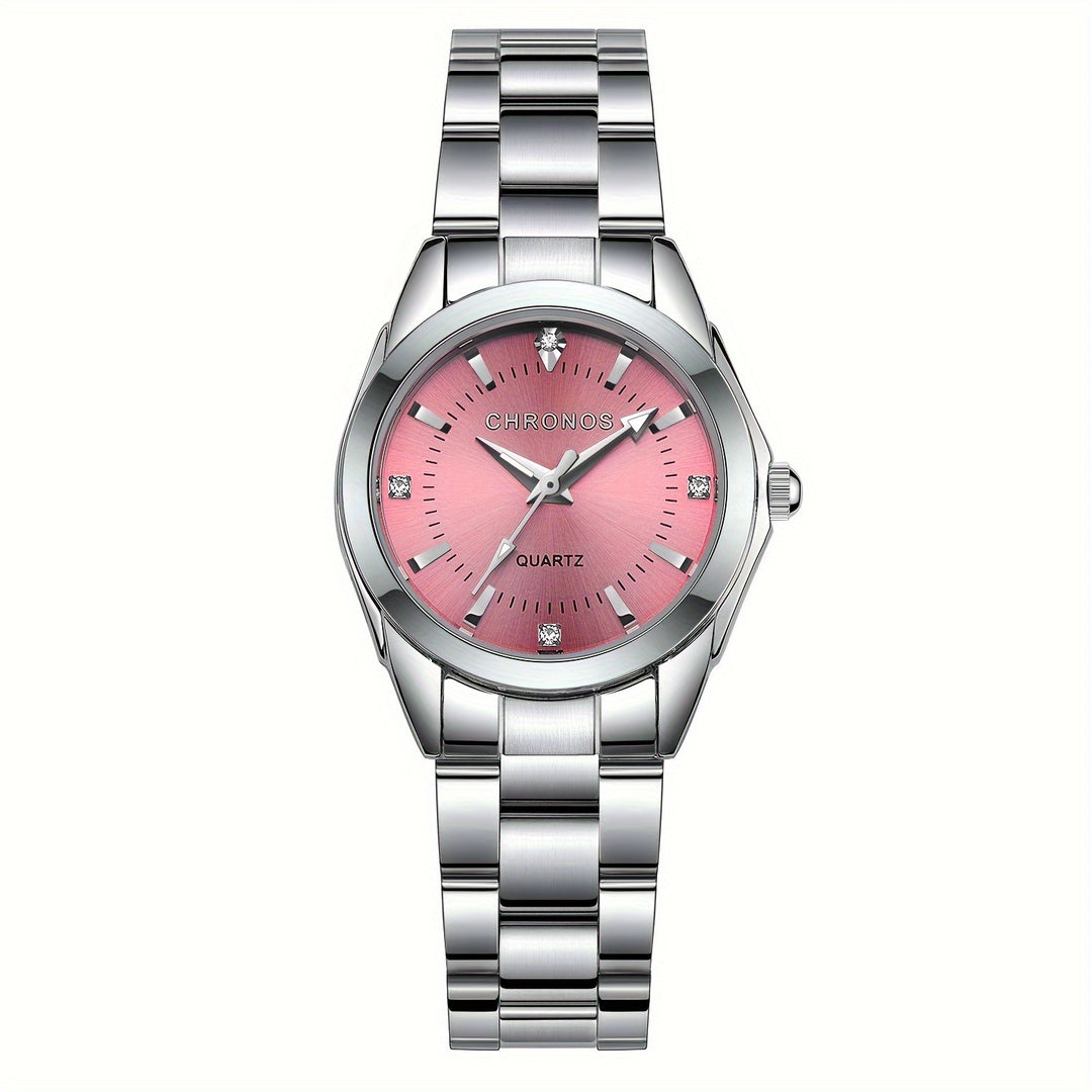 Luxurious quartz ladies watch with rhinestones