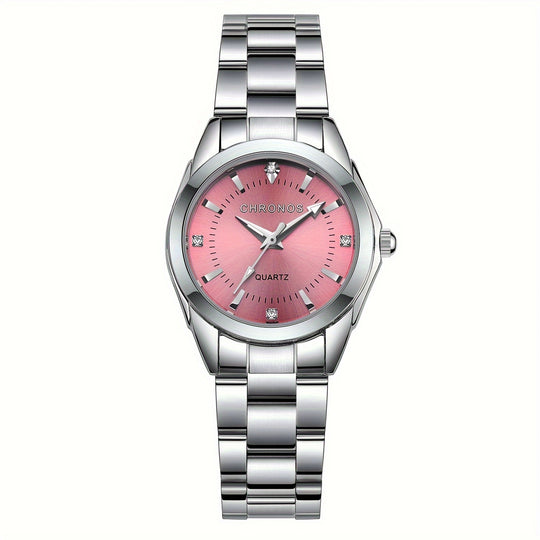 Luxurious quartz ladies watch with rhinestones