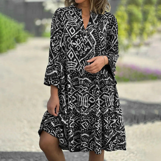 boho dress with graphic print