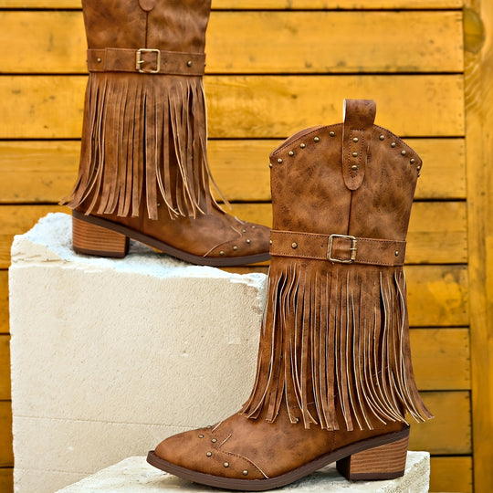 cowboy boots with buckle straps for women