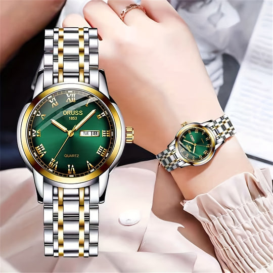 Luxurious luminous quartz ladies watch