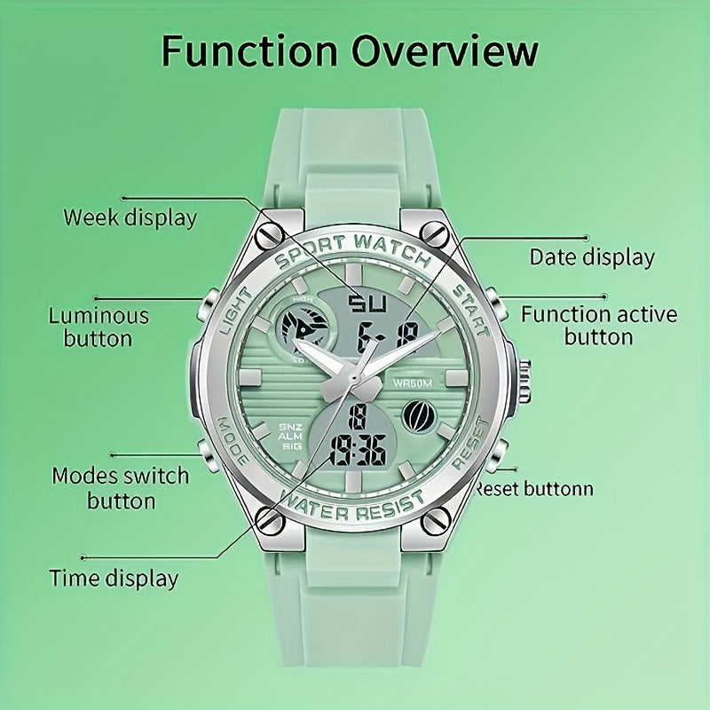 Luminous electronic sports watch for women