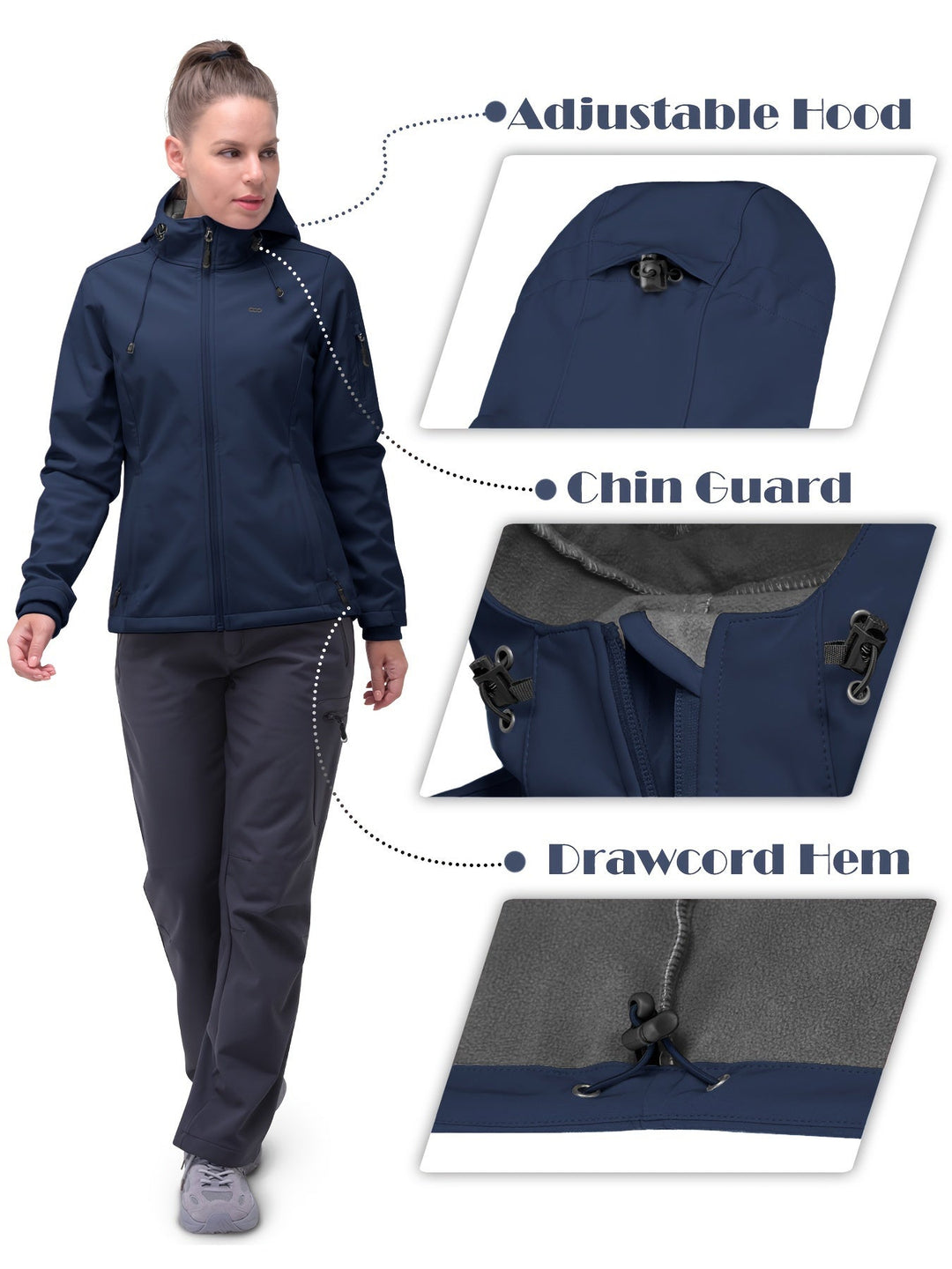 Windproof softshell jacket for women