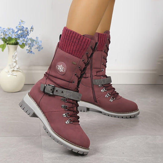 Knitted thermal boots for women