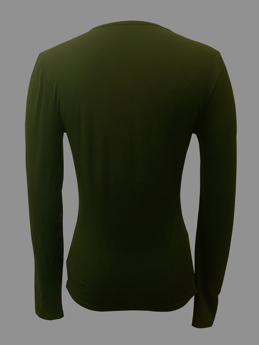 Solid long-sleeved V-neck top