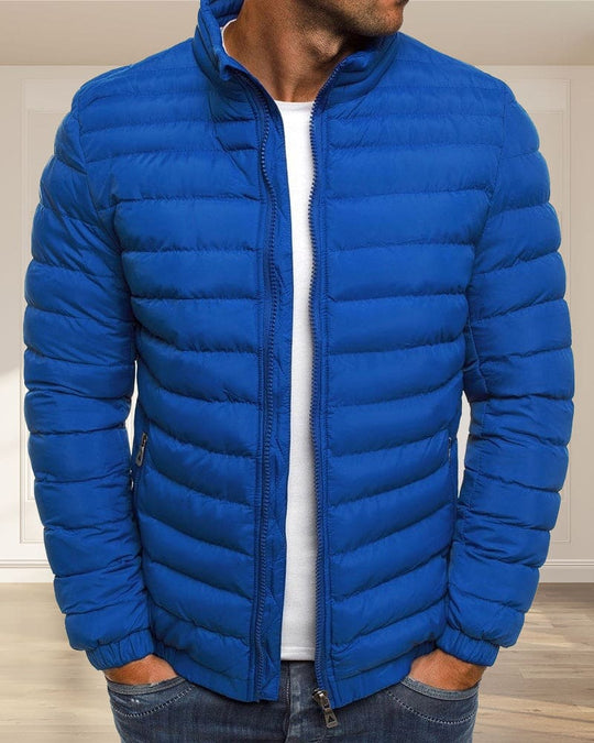 Solid-colored jacket with zipper