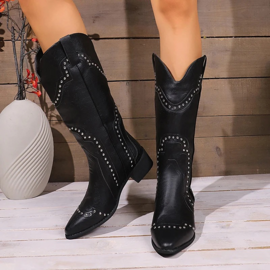 Studded Leather Ladies Cowboy