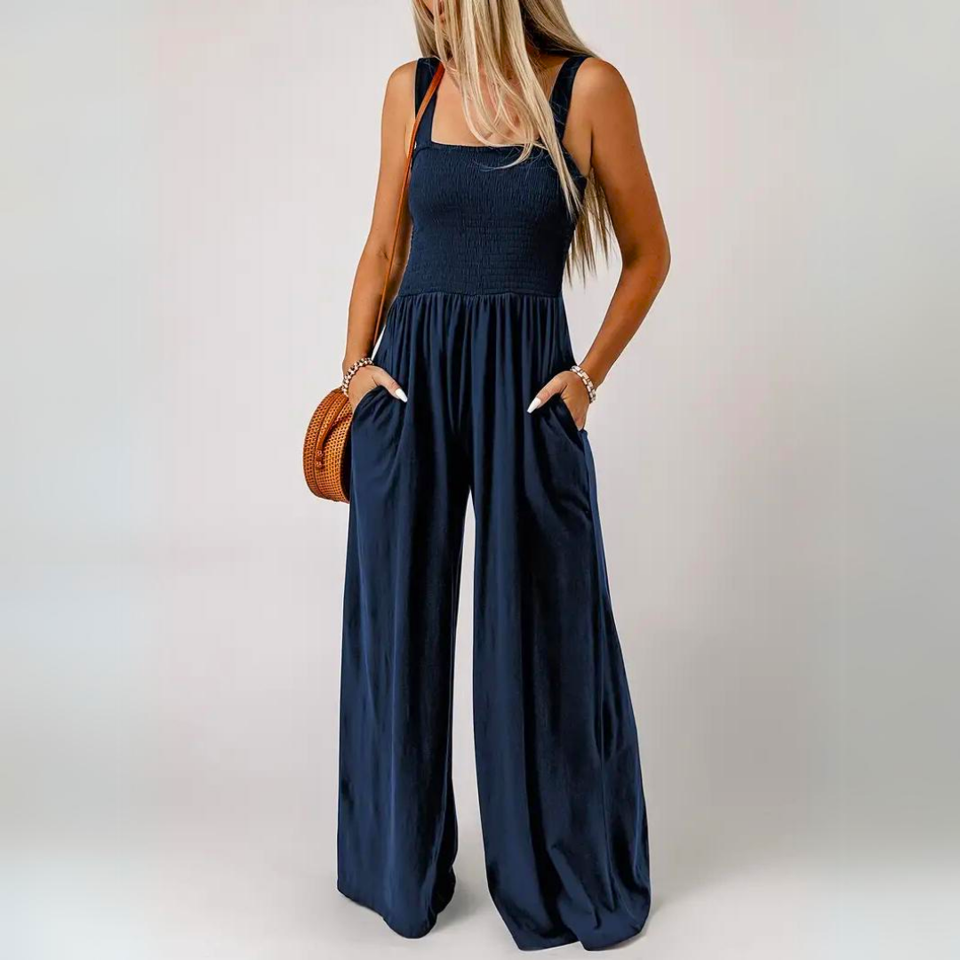 High Waist Jumpsuit with Pockets for Women