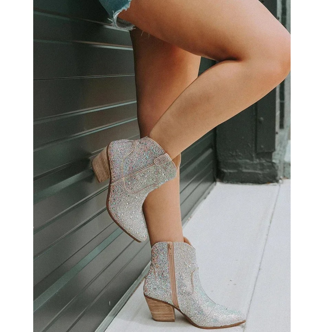 Women's Bling Ankle Cowboy Boots