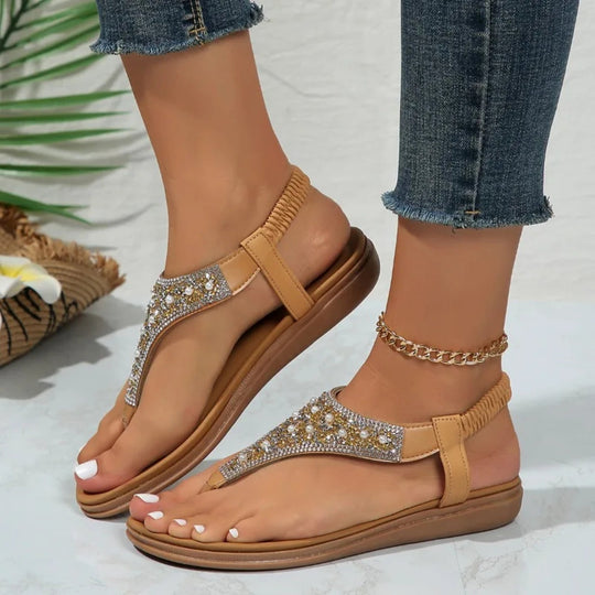 sandals with rock crystals