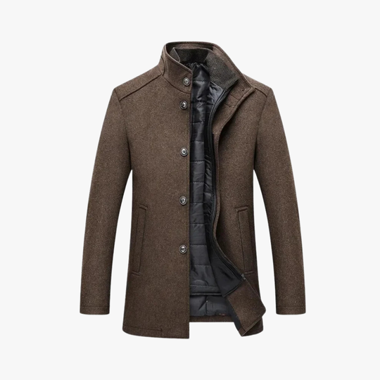 British double-layered wool coat for men