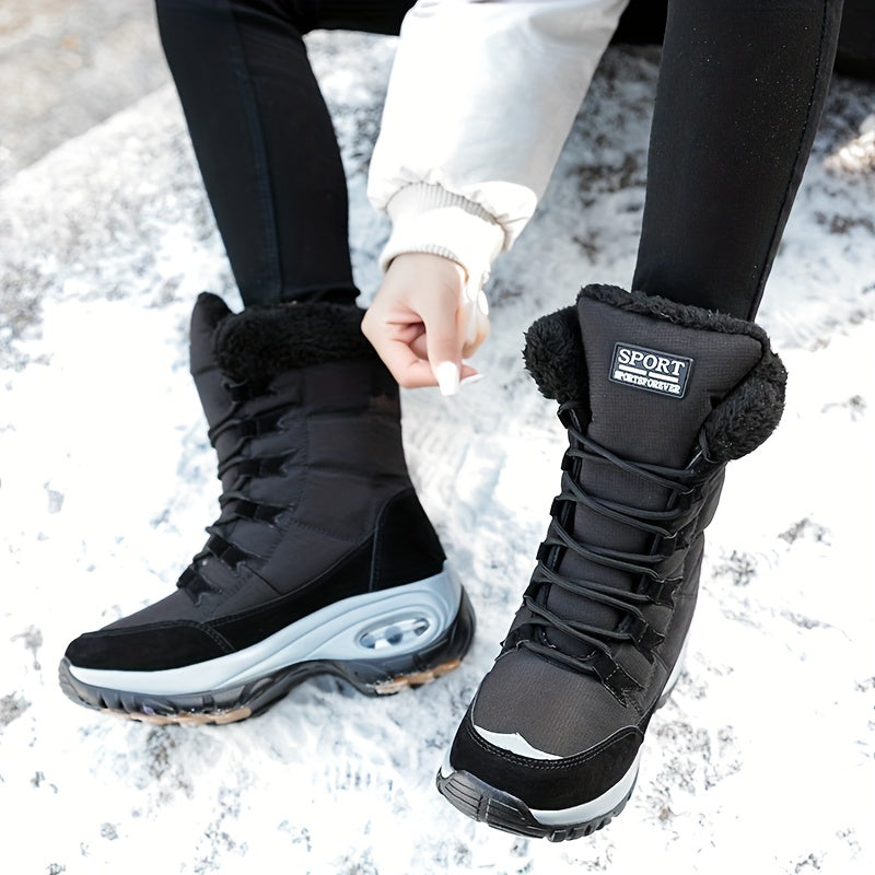 Lace-up thermal snow boots for women