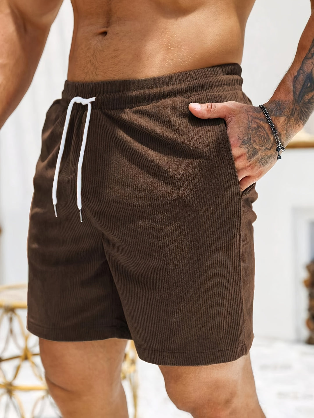 Herren-Cord-Sommer-Shorts