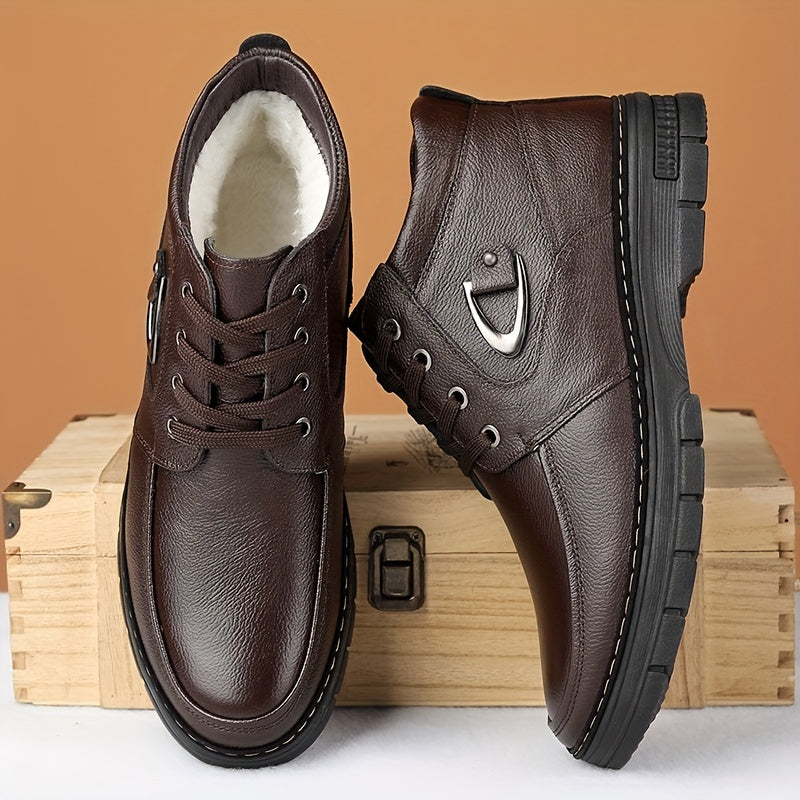 Casual leather ankle boots for men