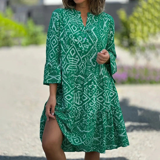 boho dress with graphic print